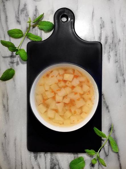 把桂花的香味藏在口中,把桂花喝下去把香气留下来