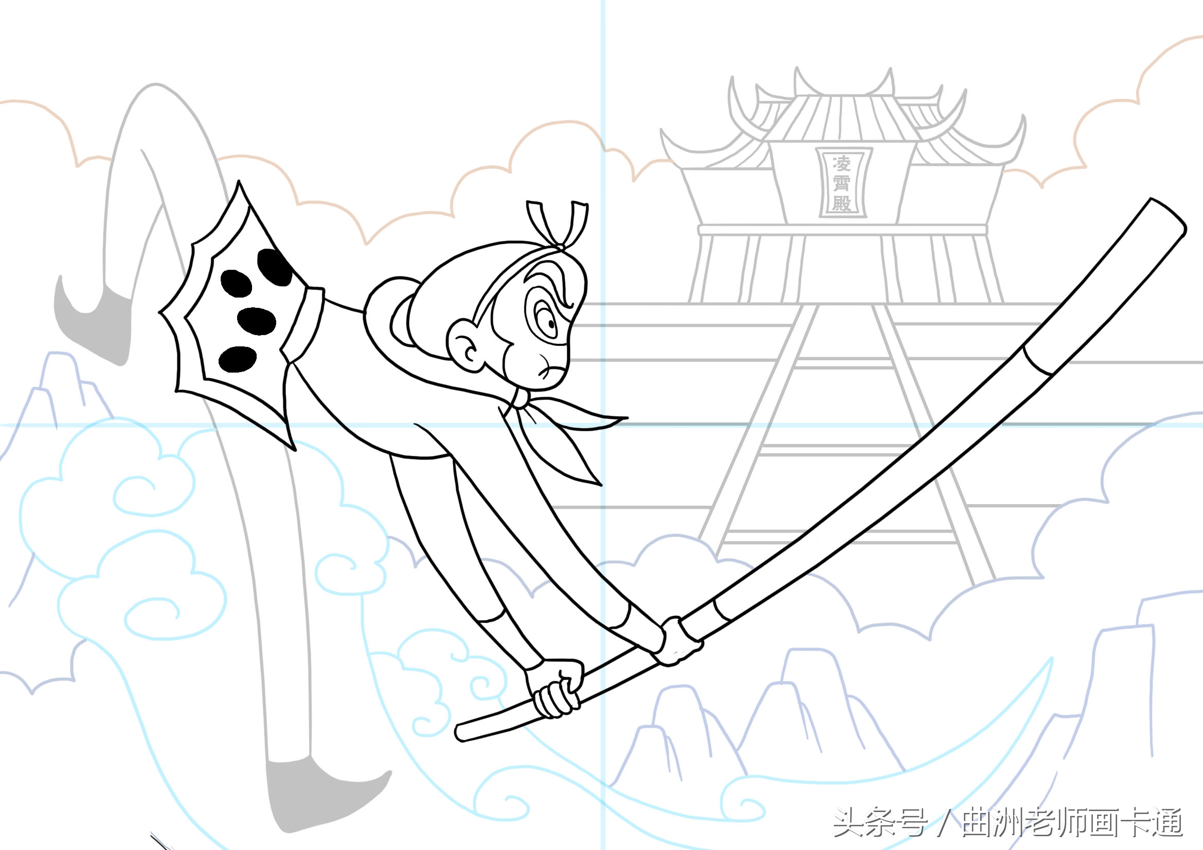 幼儿园西游记角色孙悟空怎样画,西游记简图幼儿画孙悟空