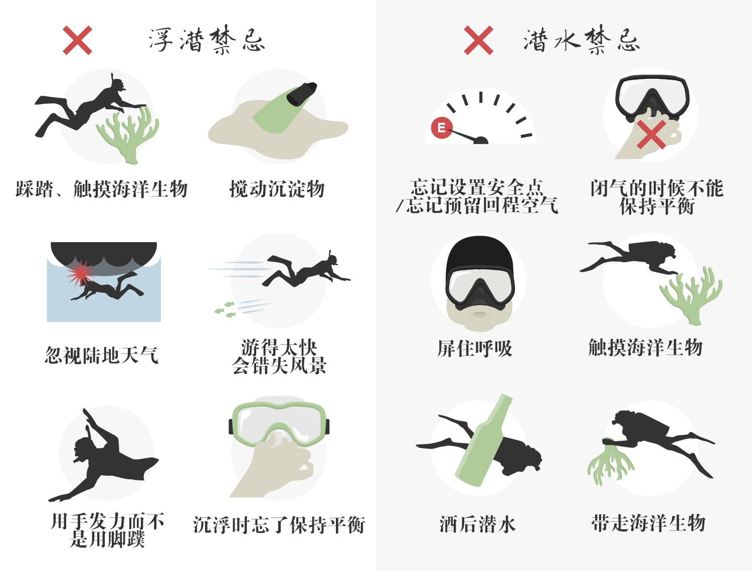 水肺潜水完能浮潜吗,水肺潜水和浮潜区别