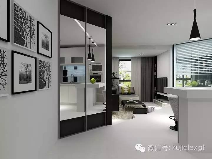 公寓式小户型玻璃隔断,小户型客厅做玻璃隔断