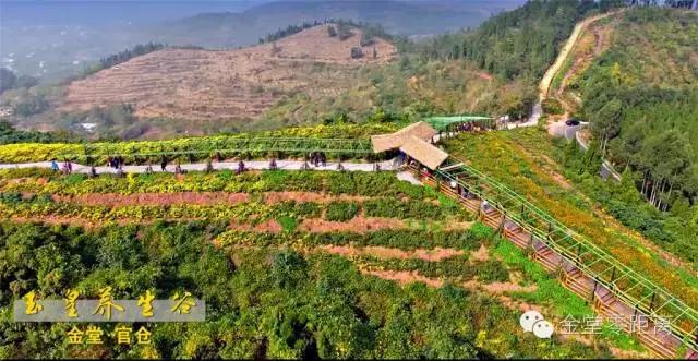 航拍金堂玉皇山,玉皇山登高金堂