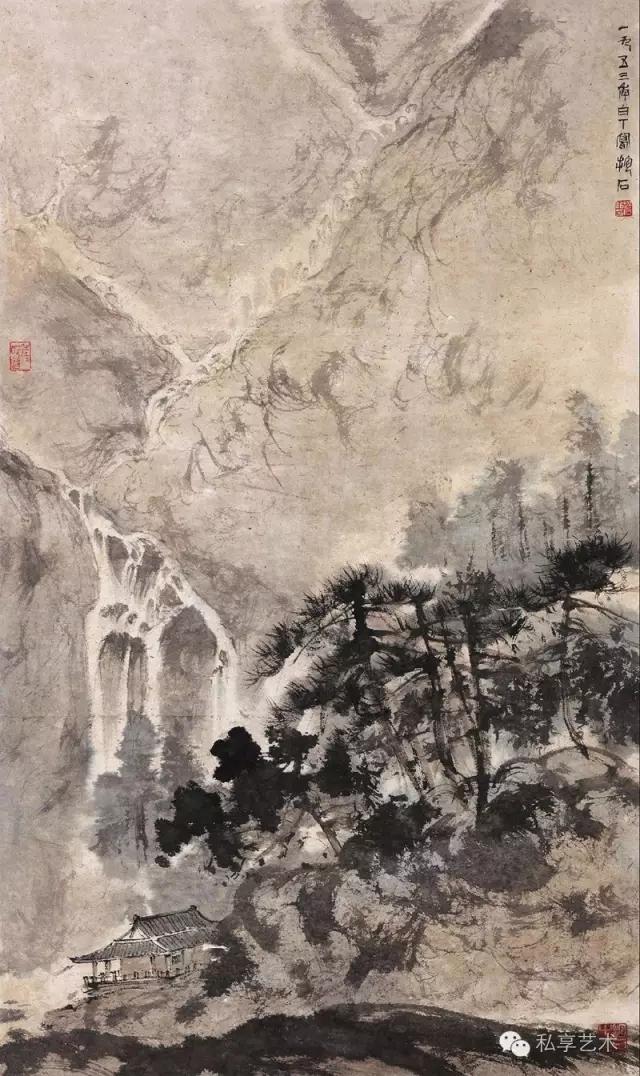 傅抱石与中国画教学,傅抱石泼墨山水画法
