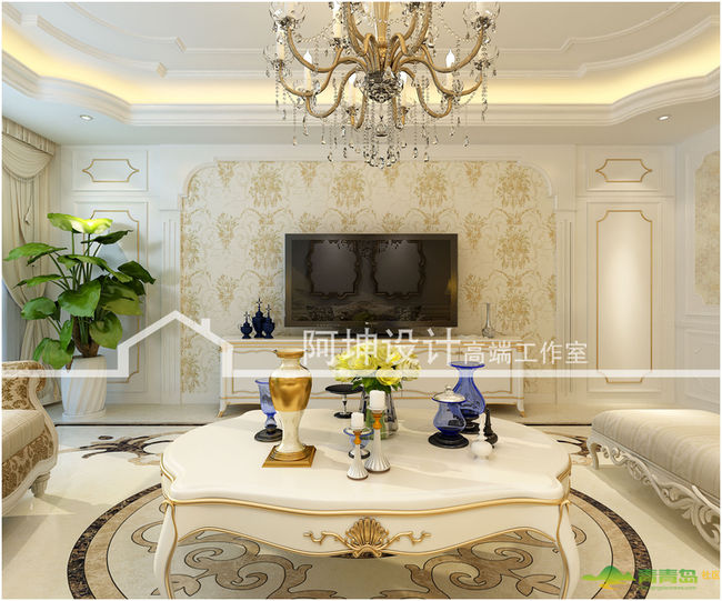 温暖的欧式装修,温莎郡83平样板间