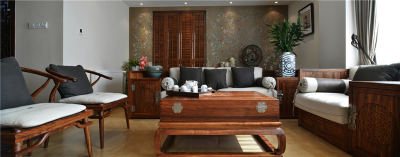 法式别墅红木装修,新中式装修红木家具别墅