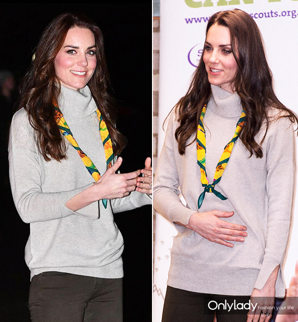 凯特王妃蓝色丝巾,凯特王妃戴丝巾