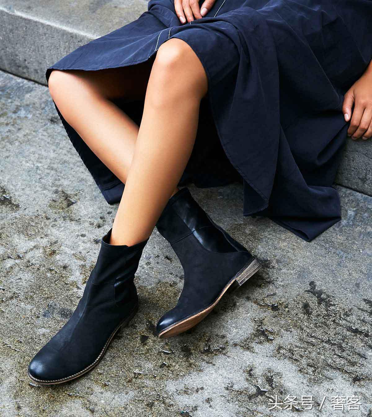这个冬天必备短靴,冬时尚气质粗跟新款舒适圆头短靴
