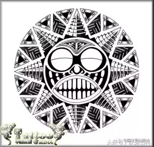 玛雅图腾纹身,纹身玛雅图腾男手臂