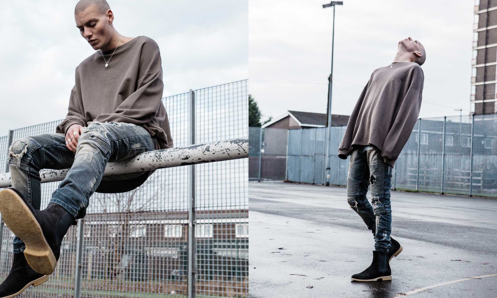 高街潮牌牛仔破洞外套,潮牌高街风字母印花破洞卫衣男女