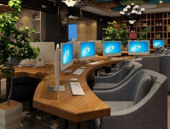 固安会所装修设计公司,网络培训机构装修设计效果图