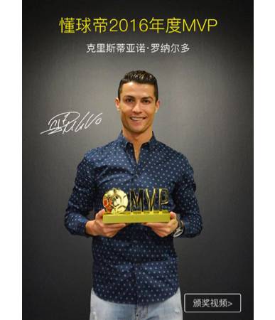 给c罗颁奖视频,懂球帝8周年热评c罗
