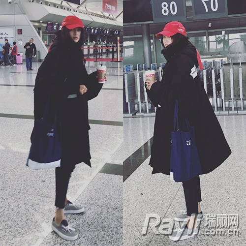 关晓彤马丁靴搭配,关晓彤美体裤老爹鞋穿搭