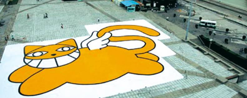 有一个街头艺术家把一只猫涂遍了巴黎，后来它遍布了全世界