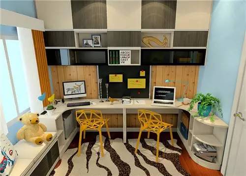 书房电脑桌书架一体图,书房创意书架电脑桌