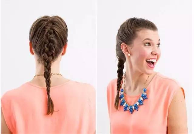 鱼尾辫教程慢动作中长发,鱼尾辫半披发