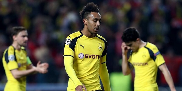 多特奥巴梅扬对柏林赫塔,欧冠多特蒙德出局