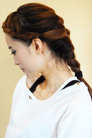 显气质的长发编发造型教学,及腰长发编发发型步骤