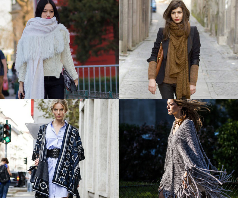 日系秋冬围巾穿搭,围巾没有流苏怎么系好看