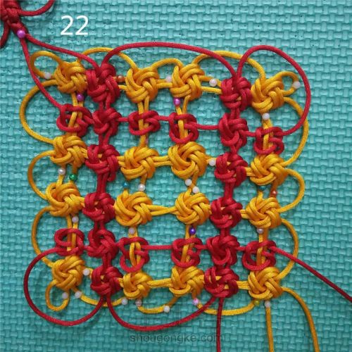 幻彩绳结编织,手绳编织平结双色