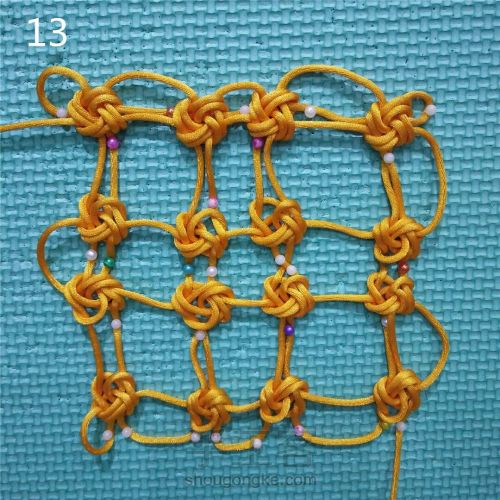 幻彩绳结编织,手绳编织平结双色