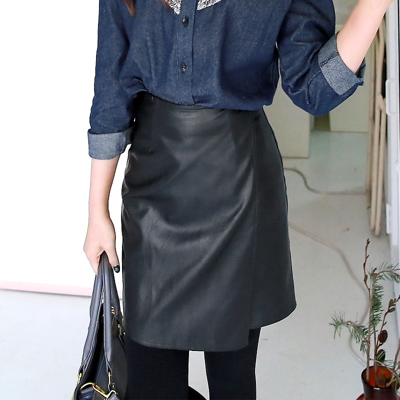 皮裤裙有多百搭,时尚减龄显瘦喇叭裤裙