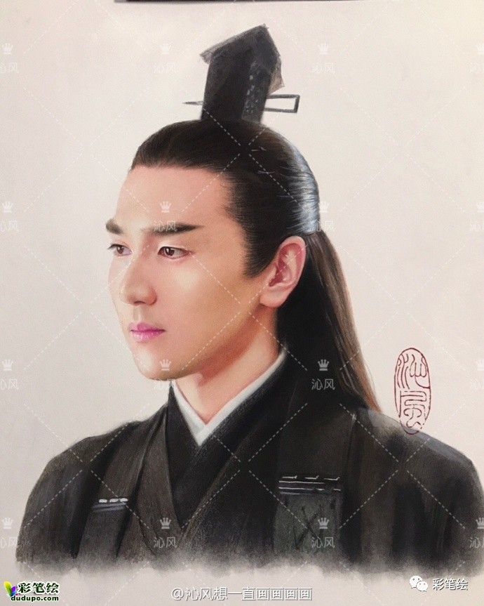 神似！彩铅画三生三世十里桃花中的姑姑白浅和太子夜华