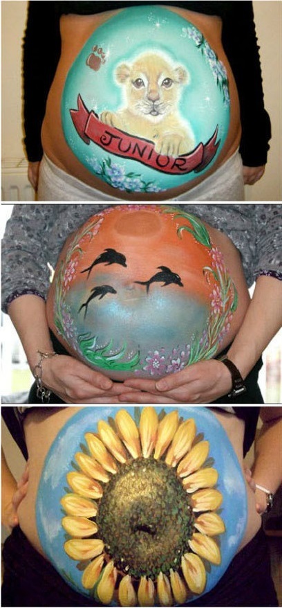 孕妇肚子彩绘方法,孕肚绘画