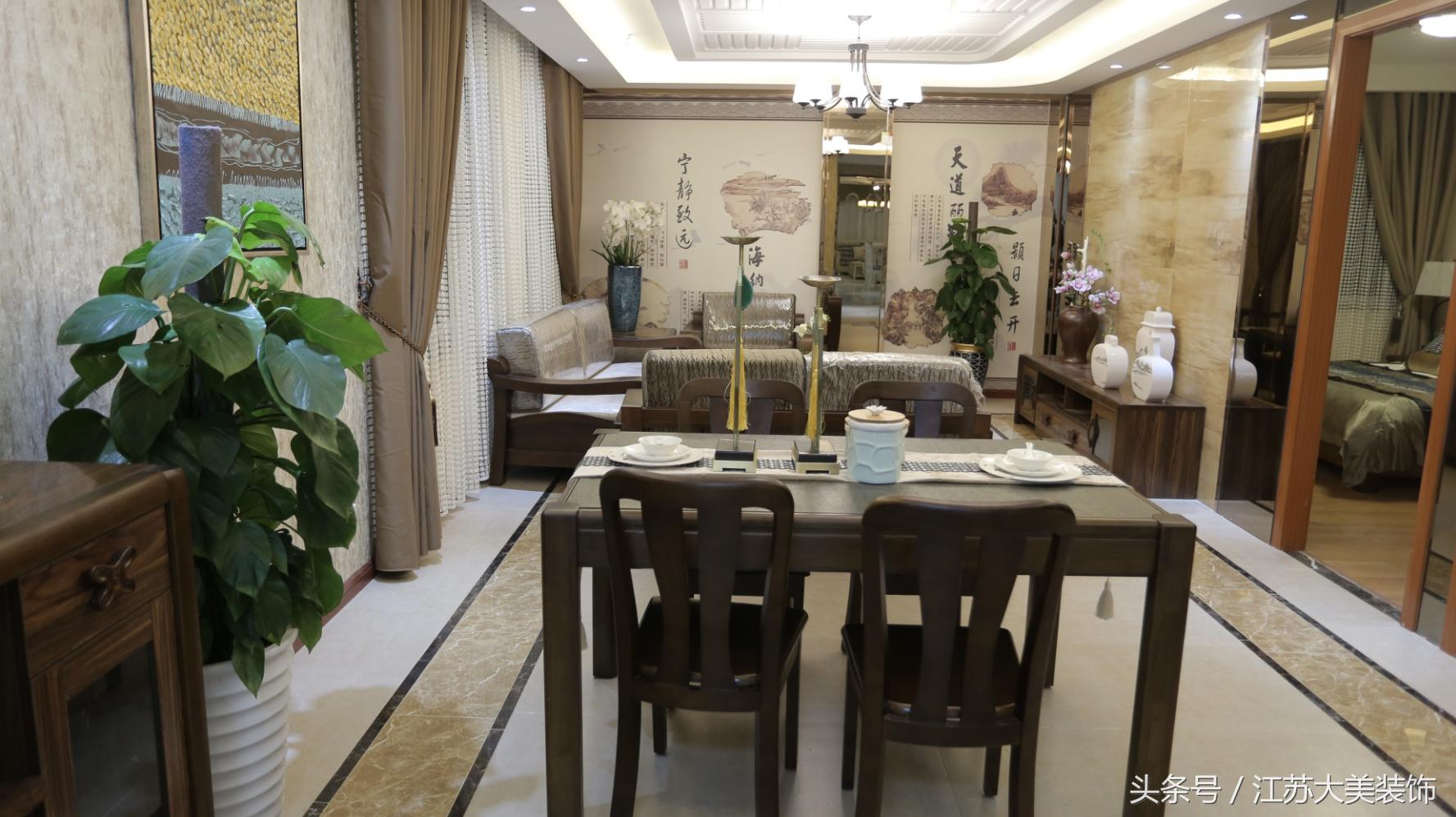 徐州100平米新中式风格装修,雅居新中式