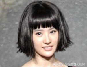 刘亦菲同款丝带发型中短发,刘亦菲大波浪黑裙子发型