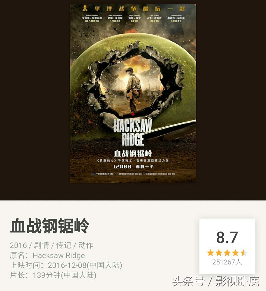 豆瓣评分七分以上的战争片,豆瓣评分9.4的战争片