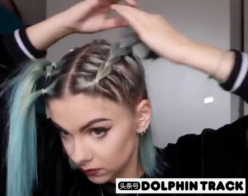 法式珍珠发带短发编发教程,适合中短发的编发ins