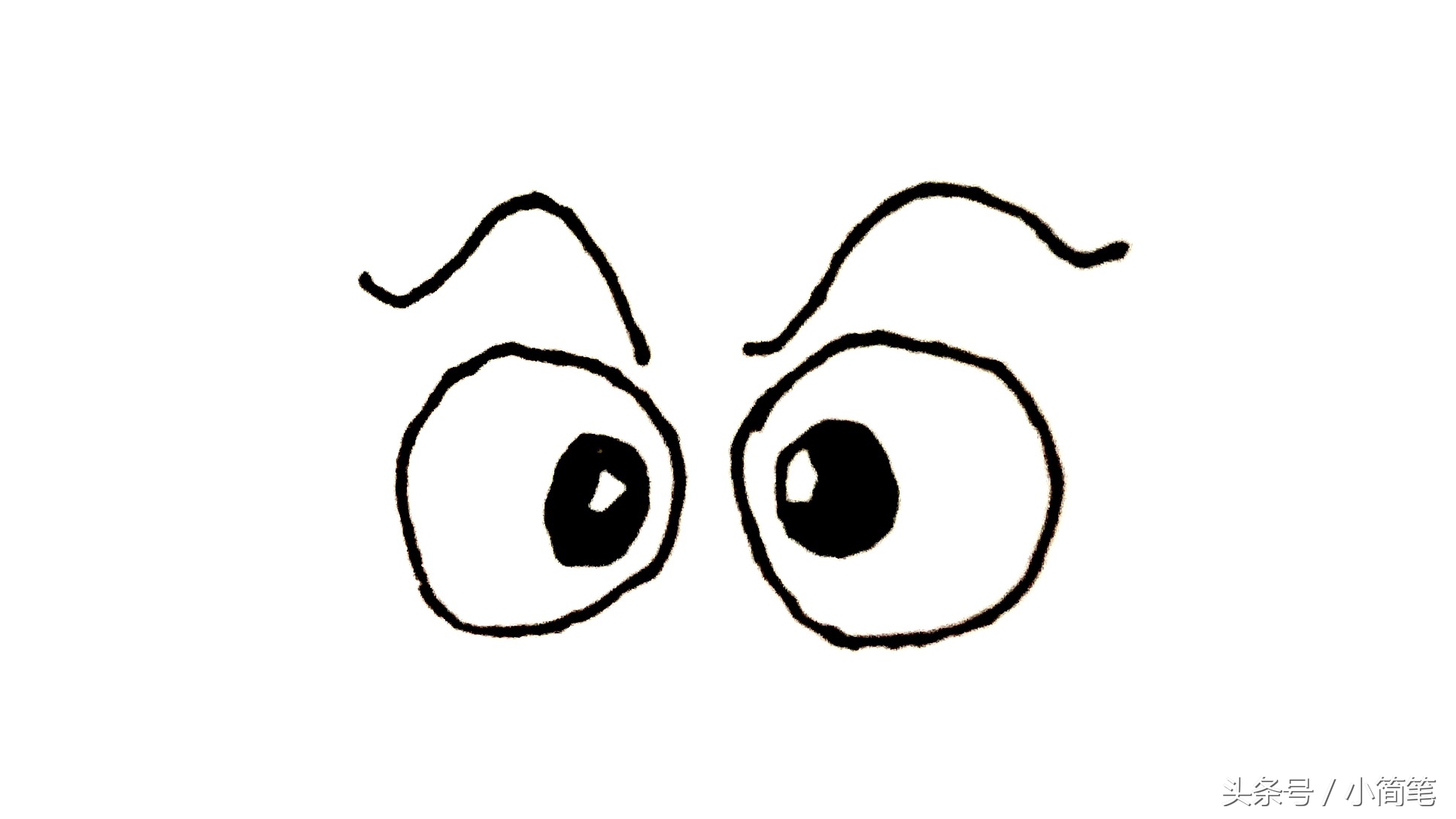 育儿简笔画6-10岁,狐狸眼睛画法简笔画