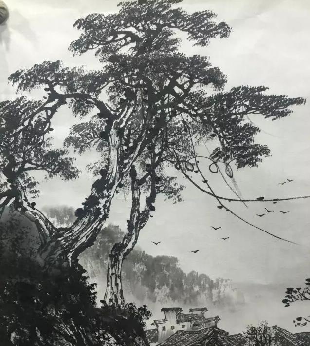 曾刚彩墨山水画技法60分钟视频,曾刚彩墨山水构图示范