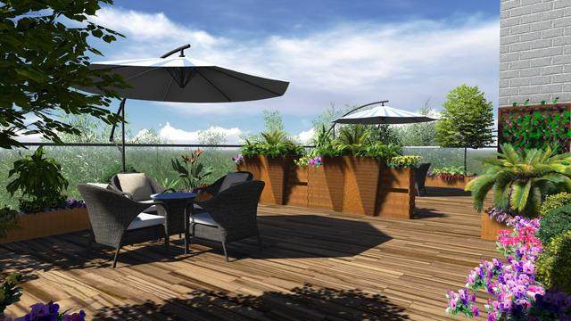 楼顶上的花园设计,楼顶花园设计案例欣赏