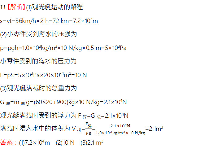 初二物理浮力中考计算题,物理中考浮力题选择题