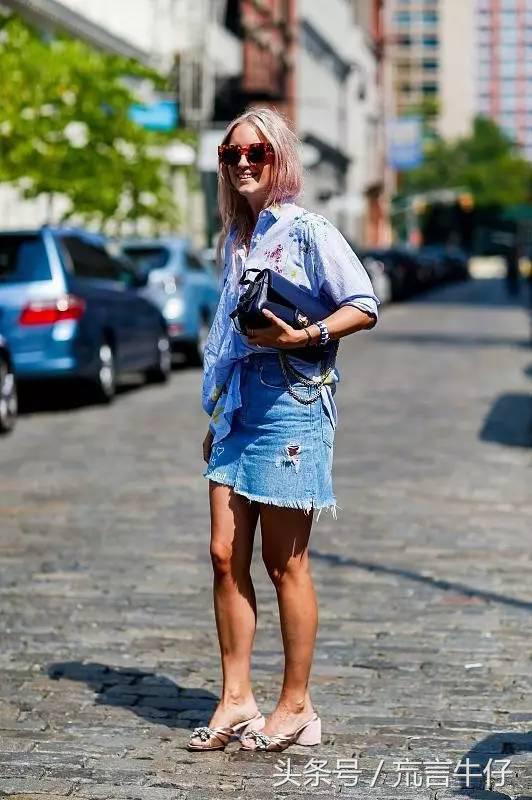 什么版型的牛仔半裙显瘦好看,牛仔半裙破洞毛边