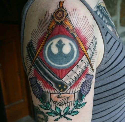 共济会标志纹身图,共济会标志图案纹身