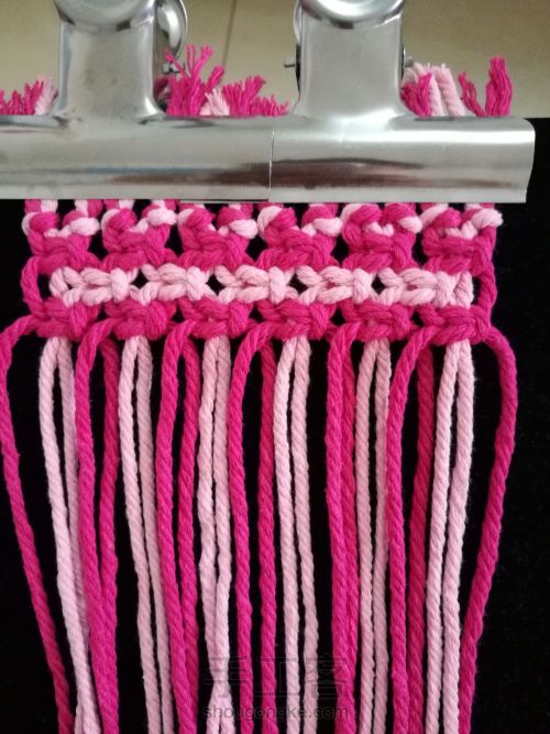 最简单的绳结杯垫,绳结杯垫