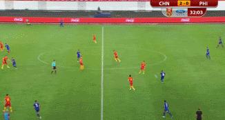 热身赛邓涵文“梅开二度”中国男足8-1菲律宾