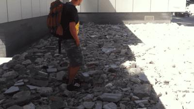 搞笑gif动图：汪星人，你是打算练蛤蟆神功吗