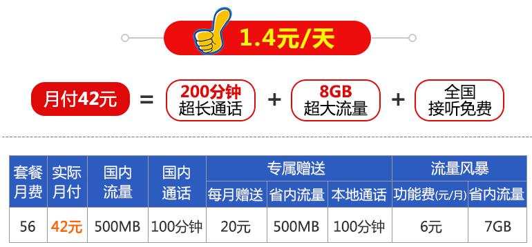 中国电信流量卡19元100分钟通话,联通先锋流量卡