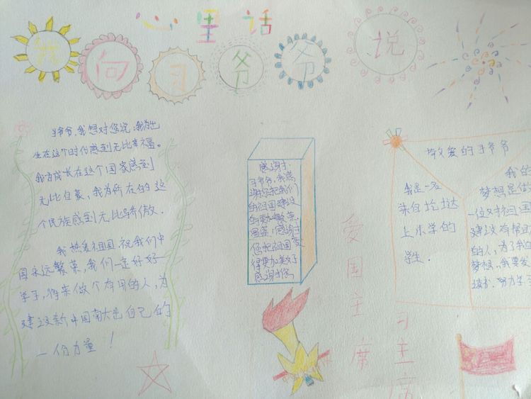 离石区圪垯上学校少先队喜迎十九大，我向习爷爷说句心里话手抄报展