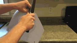 一个网友展示他的磨刀技巧...这一个个切的简直了...