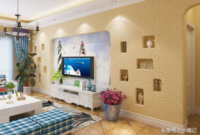 高级感硅藻泥效果图,带色彩的肌理硅藻泥