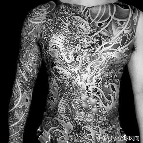 麒麟上云纹身图片大全,麒麟的纹身图案大全