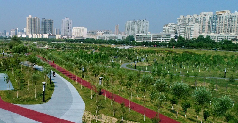 咸阳渭河长廊全景,咸阳渭河景观区