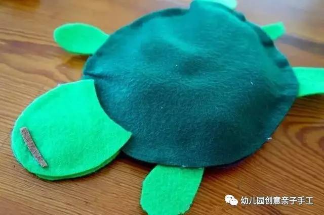 不织布小乌龟手工制作,幼儿园编织类手工制作乌龟