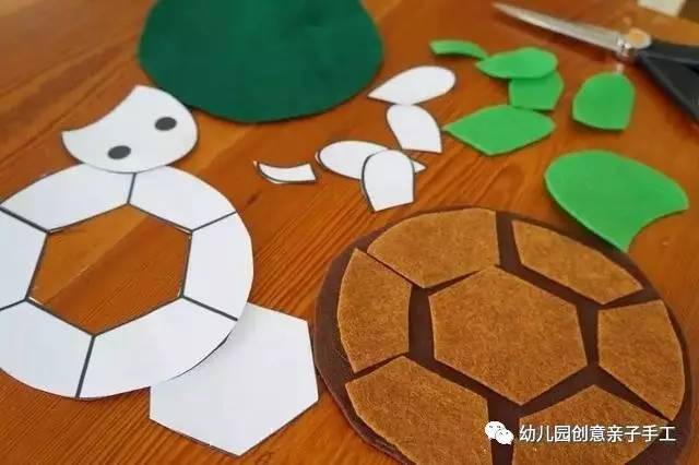 不织布小乌龟手工制作,幼儿园编织类手工制作乌龟