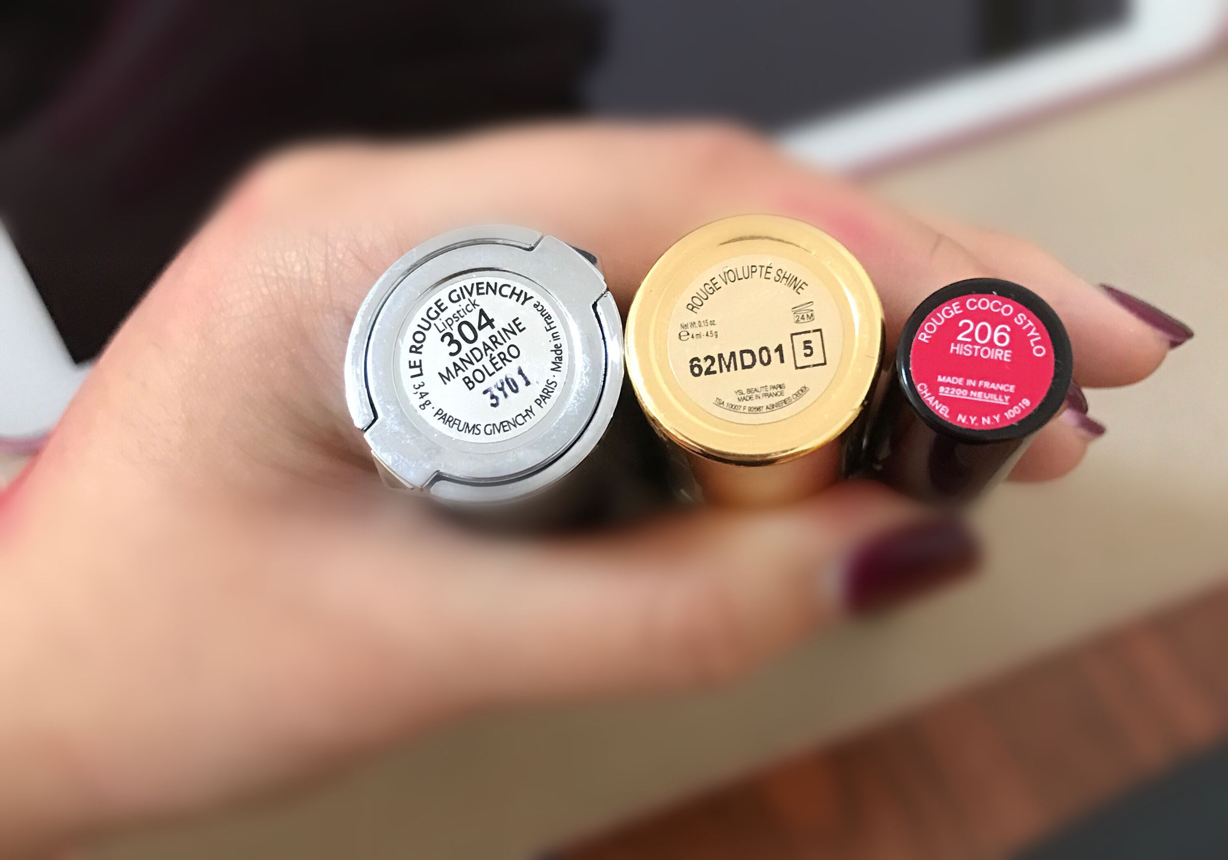 兰蔻和香奈儿口红色号推荐,tf27口红试色三姐妹