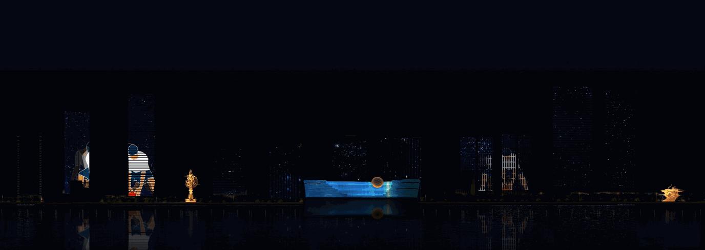 钱江夜景灯光秀时间,晚上的钱塘江灯光秀