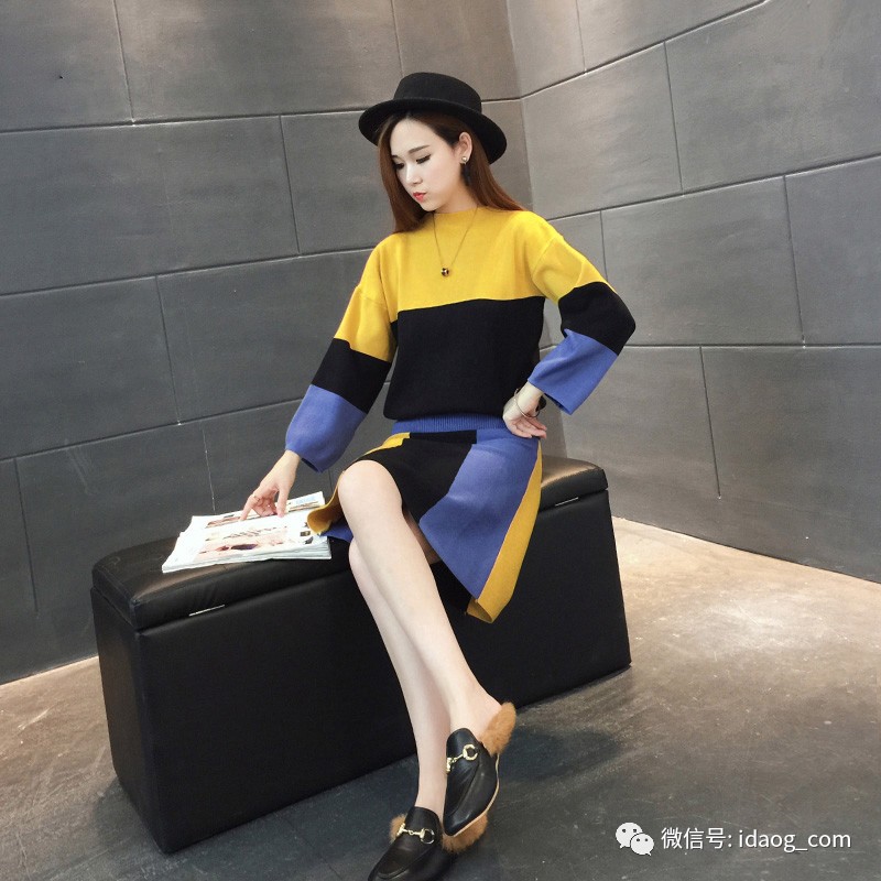 新款套装裙时髦又减龄冬天,套装裙两件套小香风针织秋冬